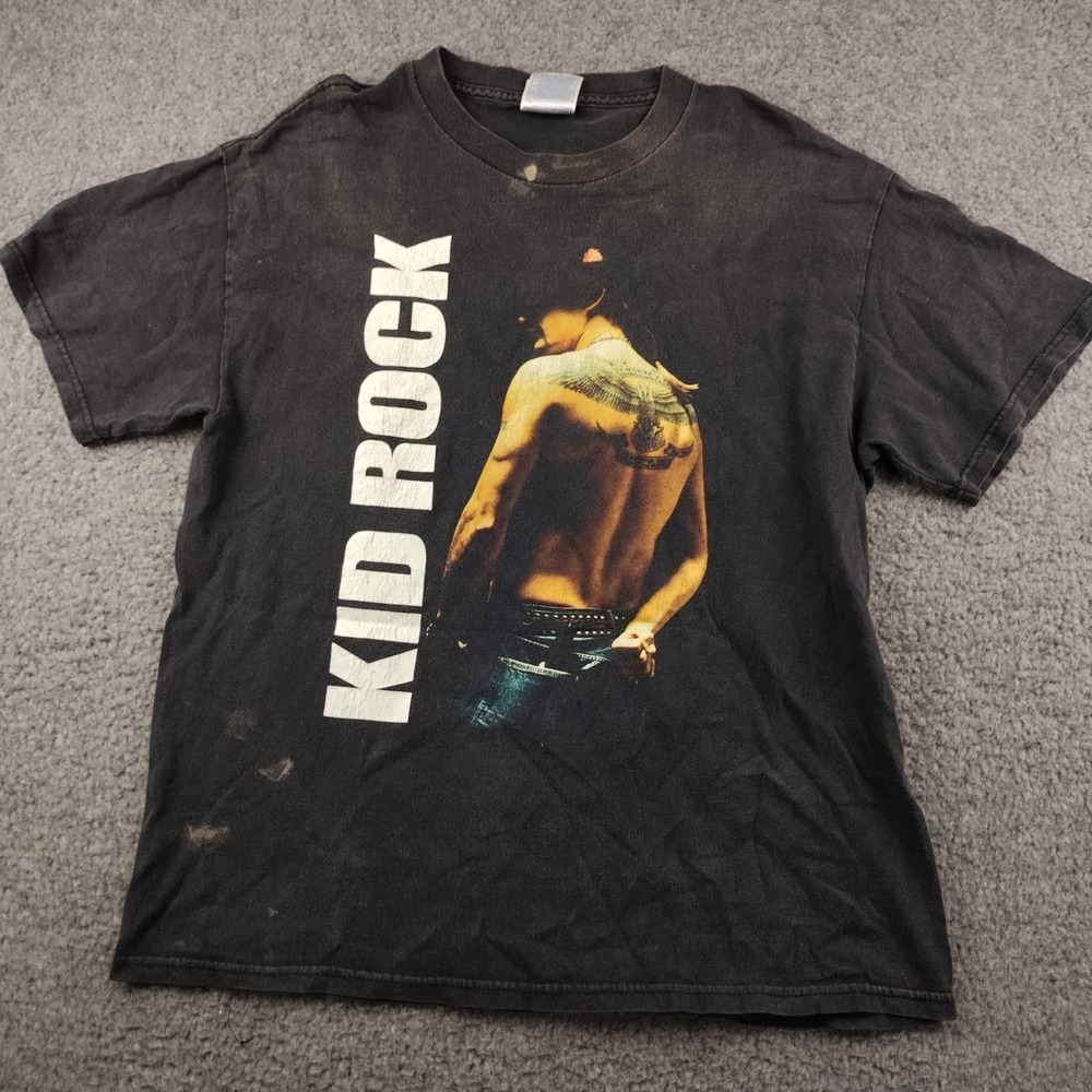 Kid Rock Pain Train Tour 2004 Vintage T-Shirt Black Large Tennessee River